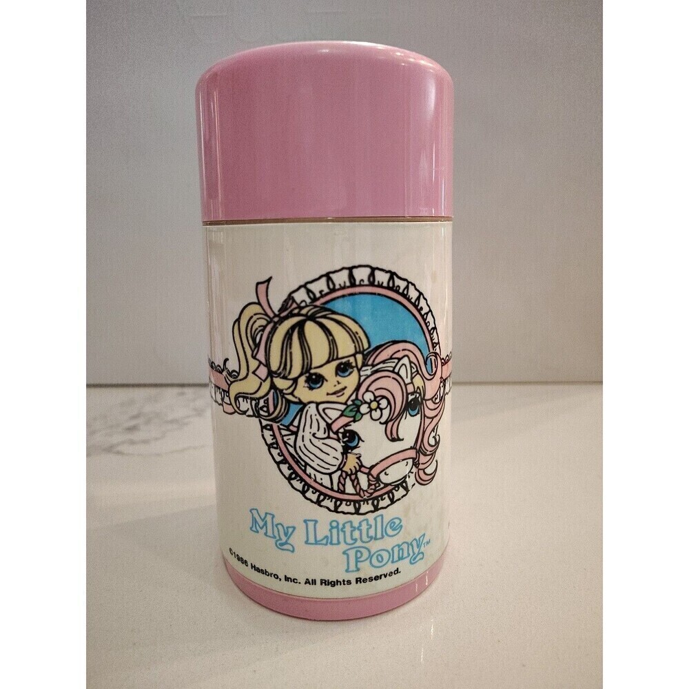Vintage 1986 My Little Pony Aladdin Thermos for Kids Lunchbox Collectible Pink - Picture 7 of 15